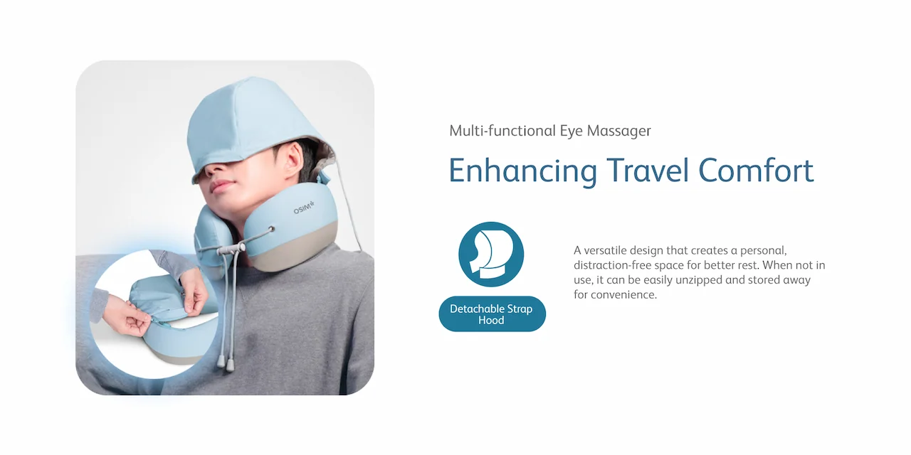 Multi-functional Eye Massager Enhancing Travel Comfort