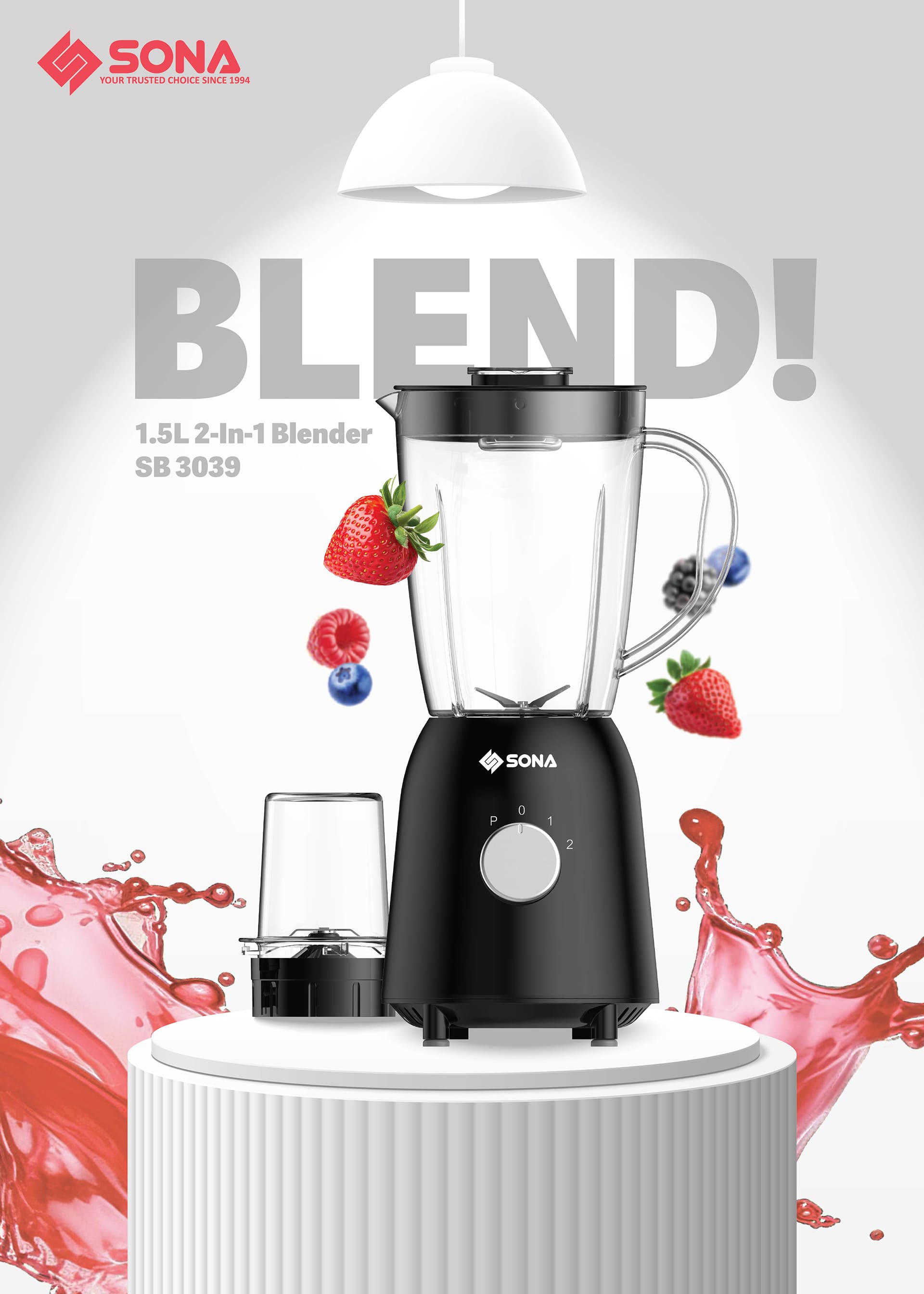 1.5L 2-In-1 Blender SB 3039