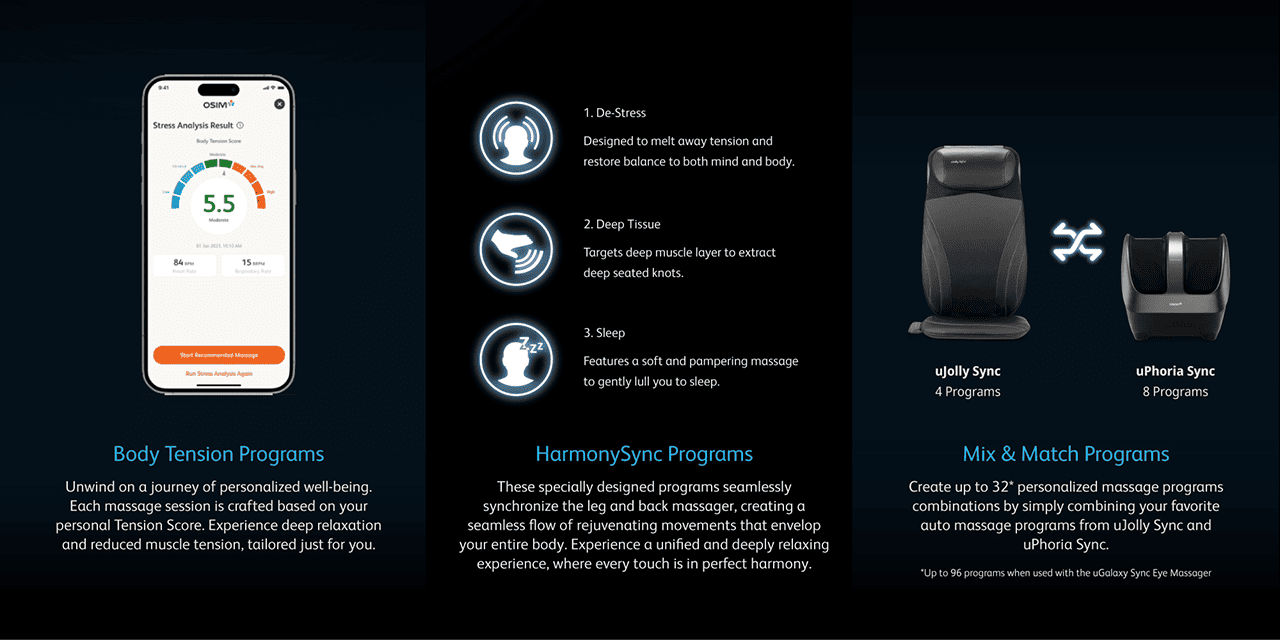 Full Body Massage Programs Seamless Control Via App