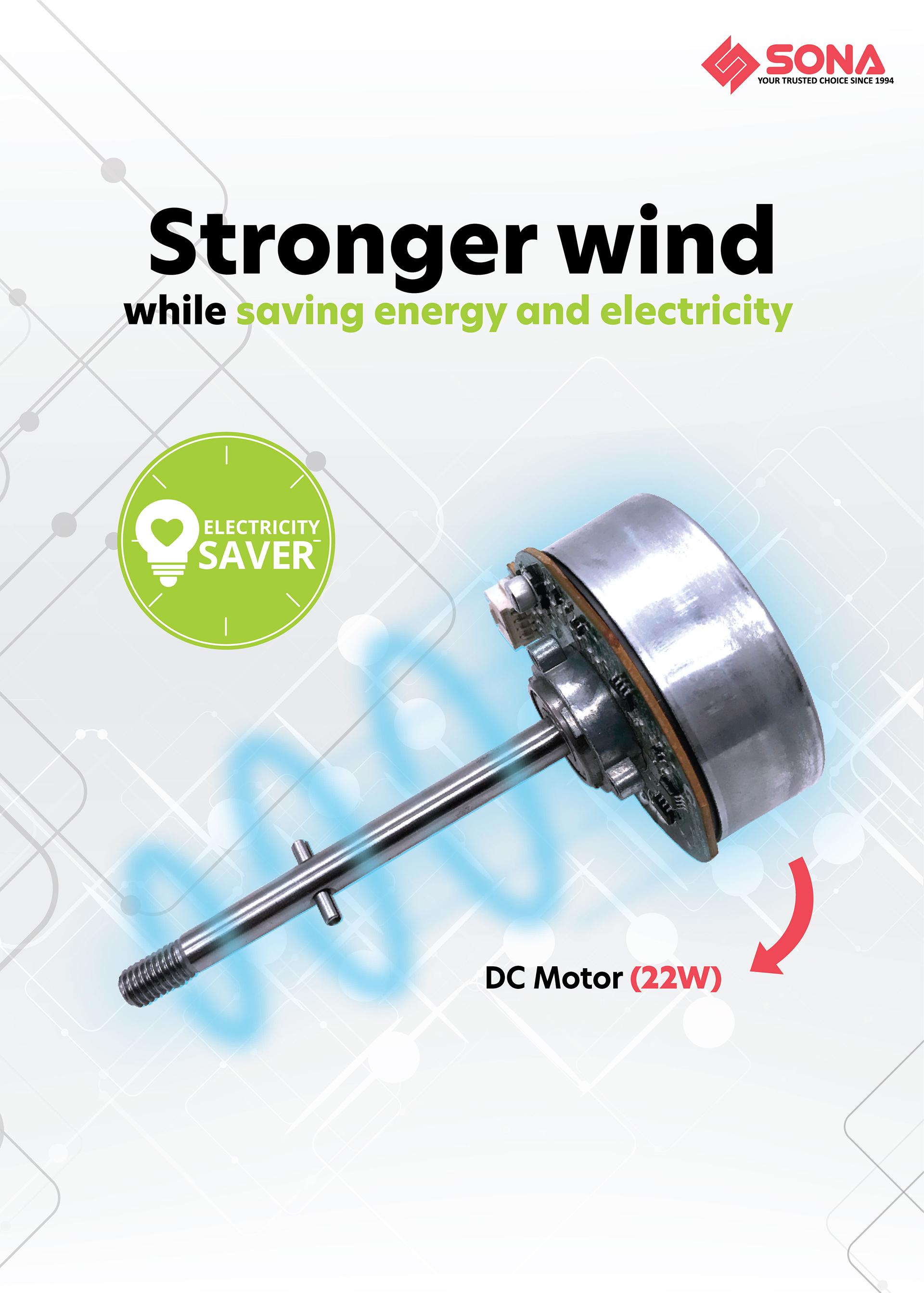 Stronger wind while saving energy and electricity