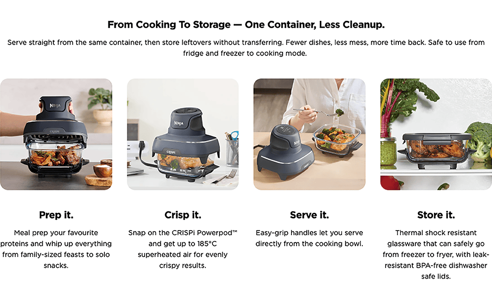 From Cooking To Storage - One Container, Less Cleanup.