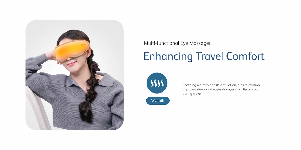 Multi-functional Eye Massager Enhancing Travel Comfort