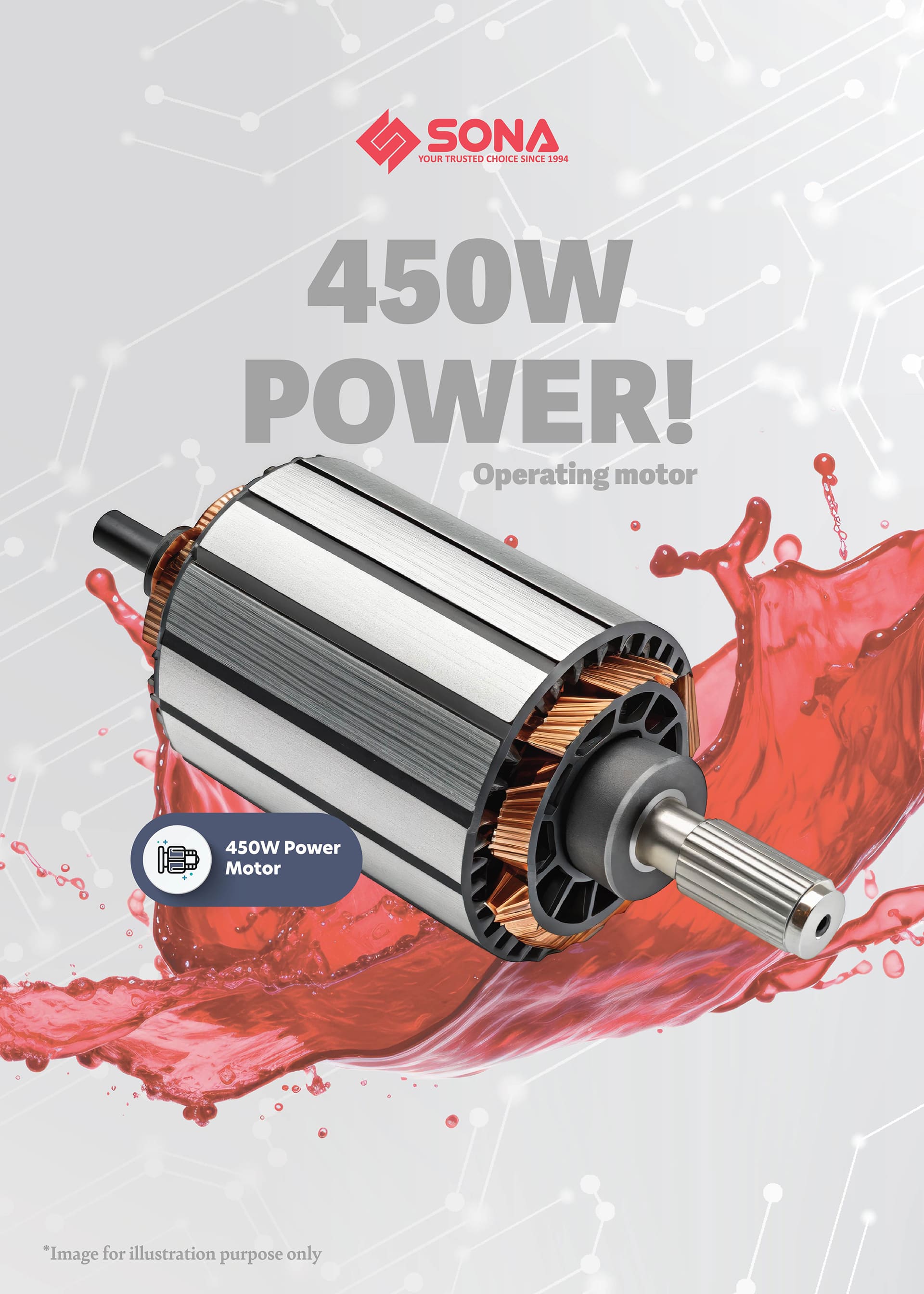 450W POWER! Operating motor