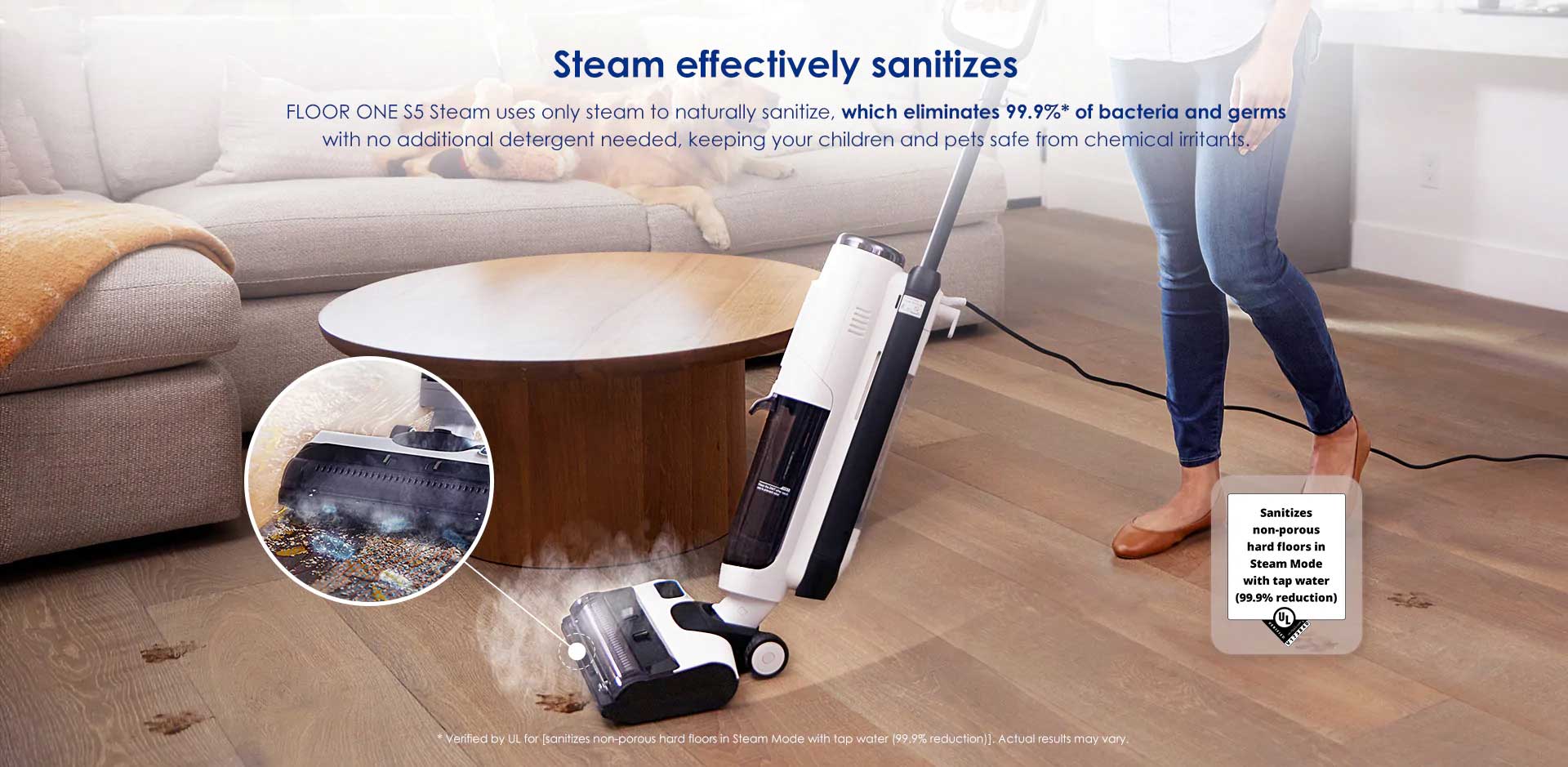 Steam effectively sanitizes