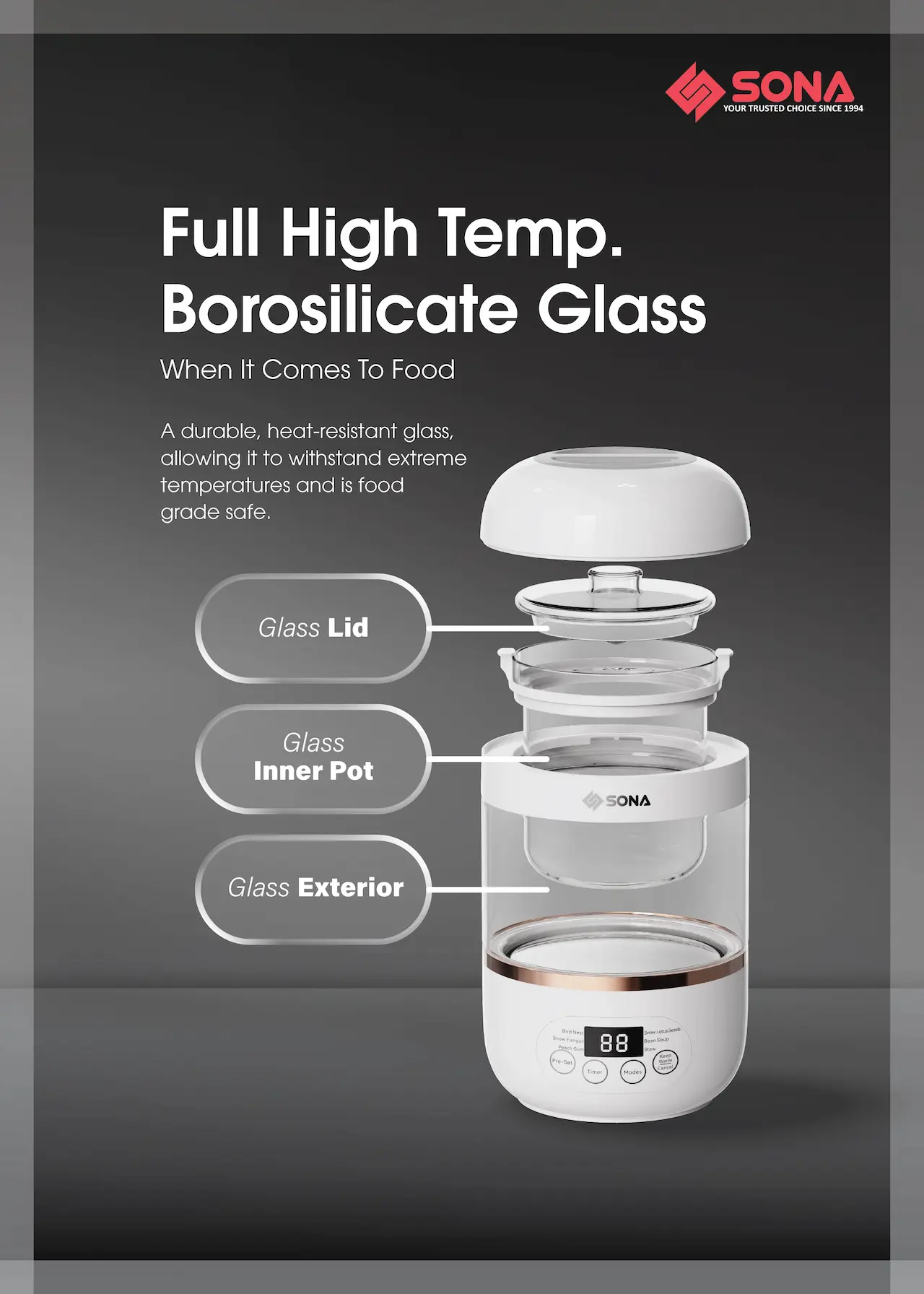 Full High Temp. Borosilicate Glass