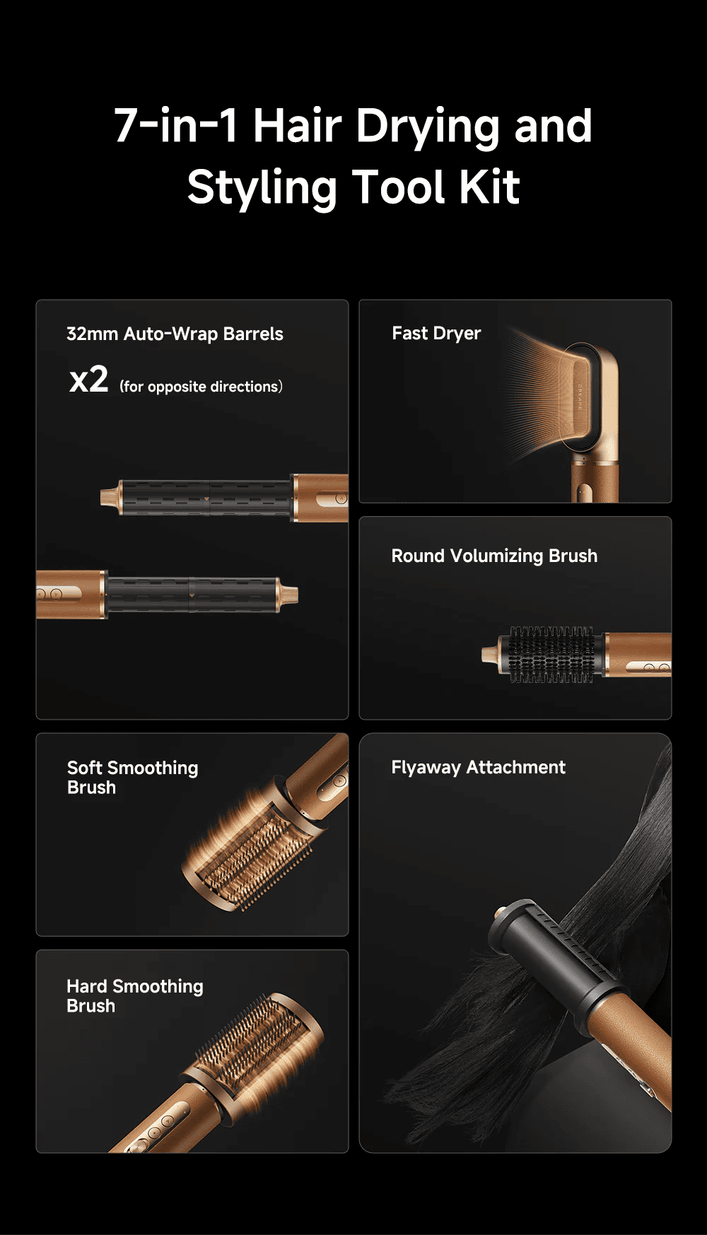 7-in-1 Hair Drying and Styling Tool Kit