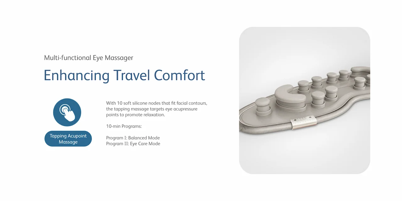 Multi-functional Eye Massager Enhancing Travel Comfort
