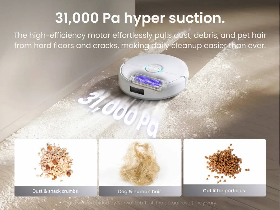 31,000 Pa hyper suction.