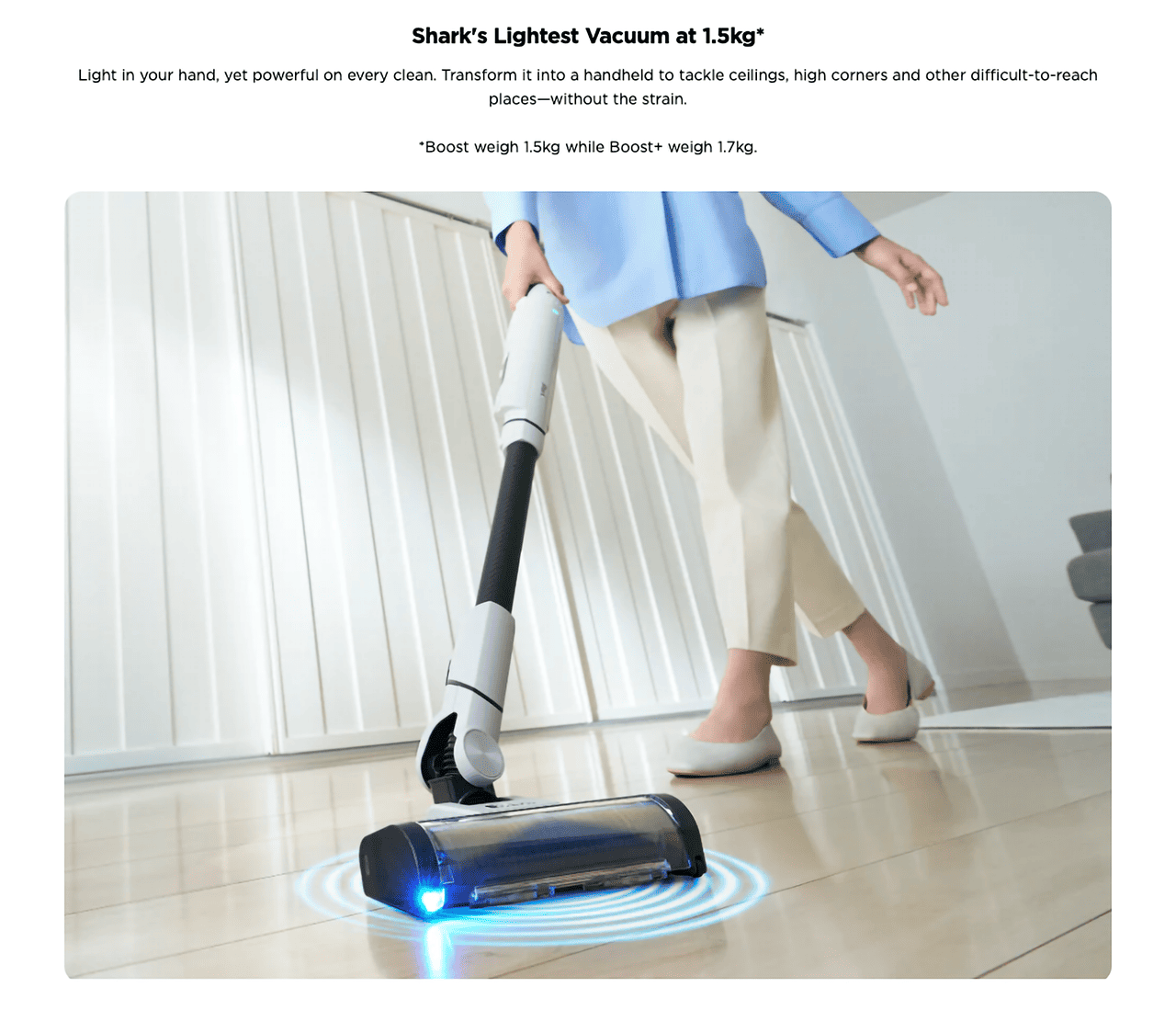 Shark's Lightest Vacuum at 1.5kg*