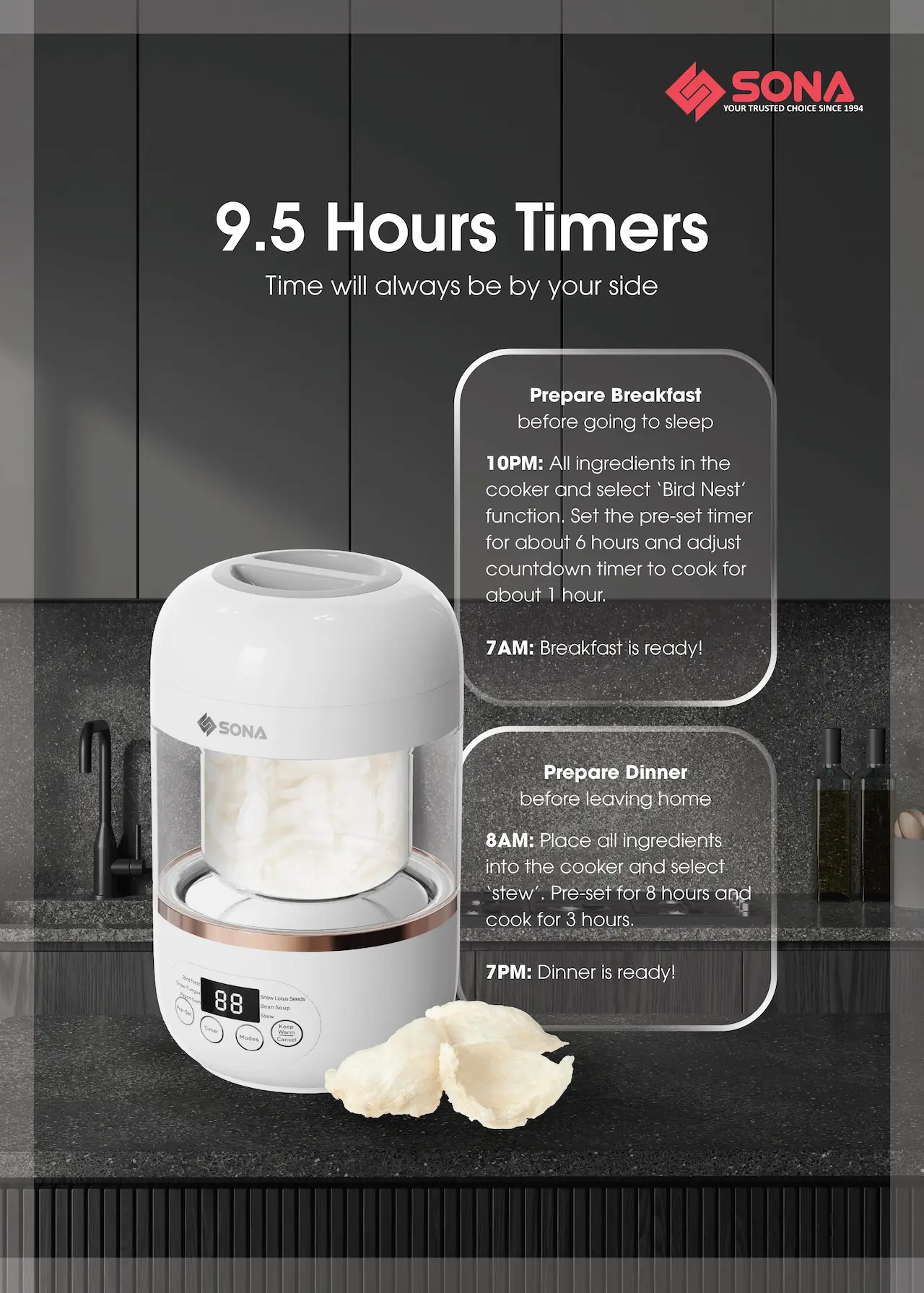 9.5 Hours Timers