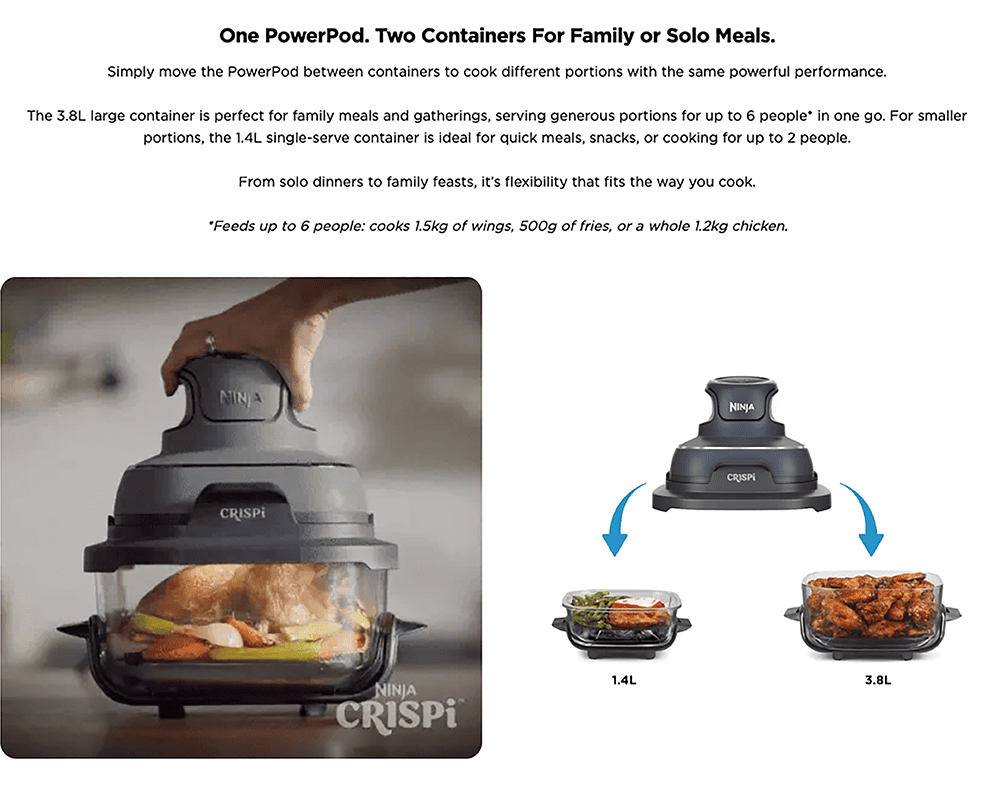 One PowerPod. Two Containers For Family or Solo Meals.